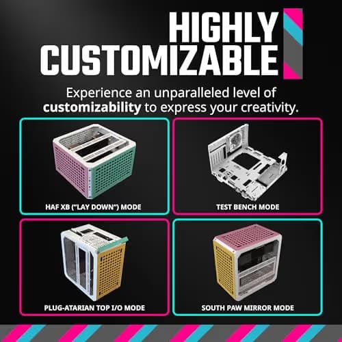 Cooler Master QUBE 500 Flatpack Macaron Edition ATX Mid Tower Multicolor with Tempered Glass Side Panel, USB 3.2 Gen 2x2 Type-C, and USB 3.2 Gen 1 Type-A image