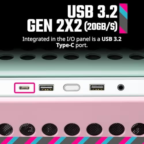 Cooler Master QUBE 500 Flatpack Macaron Edition ATX Mid Tower Multicolor with Tempered Glass Side Panel, USB 3.2 Gen 2x2 Type-C, and USB 3.2 Gen 1 Type-A image