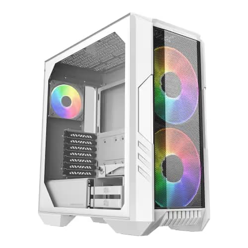 Cooler Master HAF 500 ATX Mid Tower White with Tempered Glass Side Panel and USB 3.2 Gen 2 Type-C USB 3.2 Gen 1 Type-A image