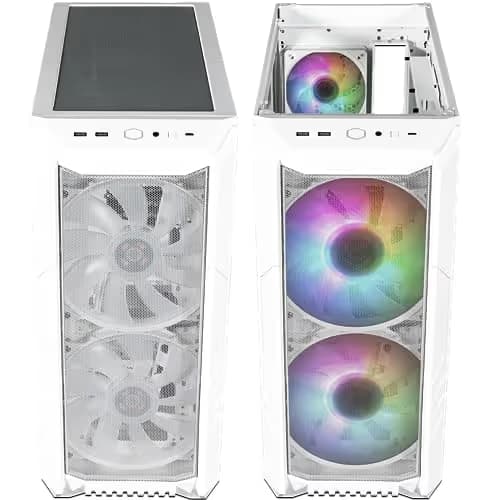 Cooler Master HAF 500 ATX Mid Tower White with Tempered Glass Side Panel and USB 3.2 Gen 2 Type-C USB 3.2 Gen 1 Type-A image