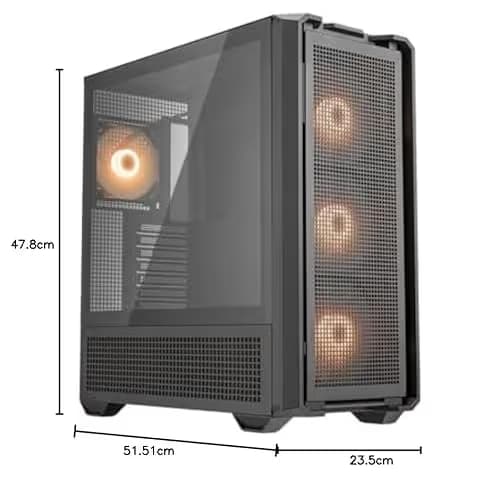 Cougar MX600 RGB ATX Full Tower Black with Tempered Glass Side Panel and USB 3.2 Gen 2 Type-C, USB 3.2 Gen 1 Type-A image