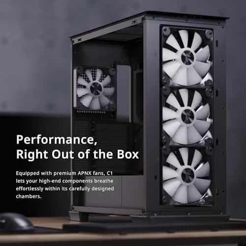 APNX Creator C1 ATX Mid Tower Black Tempered Glass Side Panel image
