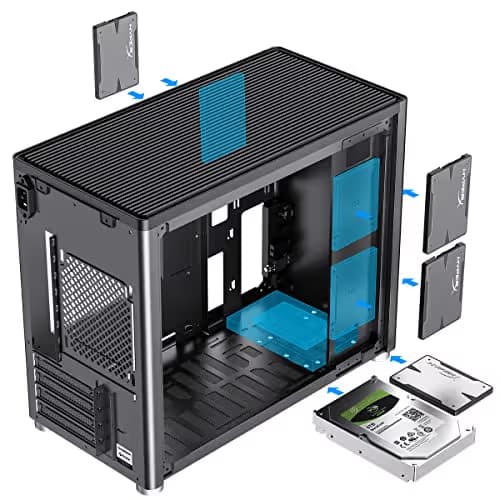 GameMax Spark Micro ATX Mid Tower Black with Tempered Glass Side Panel and USB 3.2 Gen 1 Type-C / USB 3.2 Gen 1 Type-A image