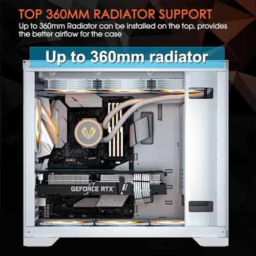 Vetroo AL-MESH-7C ATX Mid Tower White with Tempered Glass Side Panel and USB 3.2 Gen 2 Type-C, USB 3.2 Gen 1 Type-A image