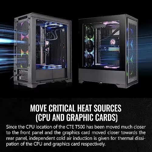 Thermaltake CTE T500 Air ATX Full Tower Black Tempered Glass Side Panel, USB 3.2 Gen 2 Type-C, USB 3.2 Gen 1 Type-A image