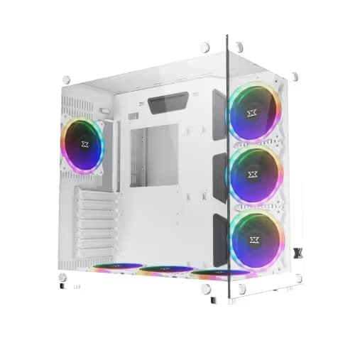 Xigmatek Aquarius Plus Arctic ATX Mid Tower White Tempered Glass Side Panel image