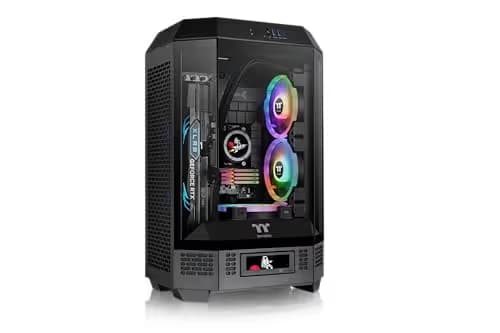 Thermaltake The Tower 300 MicroATX Mini Tower Tempered Glass Side Panel  - Black image