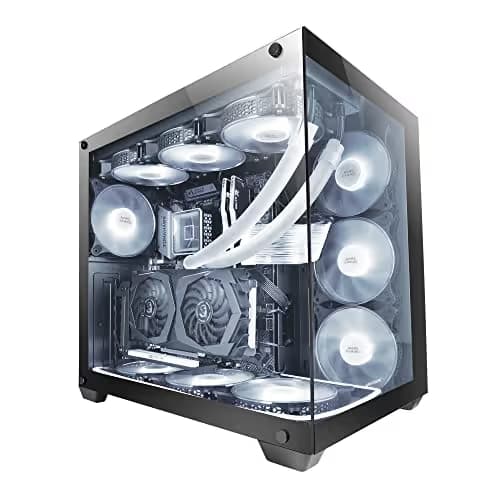 Mars Gaming MCV4 ATX Mid Tower White Tempered Glass Side Panel USB 3.2 Gen 1 Type-A USB 2.0 Type-A image