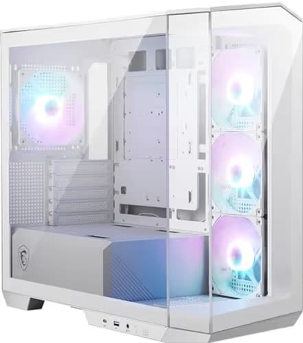 MSI MAG PANO M100R PZ Micro ATX Mid Tower White with Tempered Glass Side Panel and USB 3.2 Gen 2x2 Type-C / USB 3.2 Gen 1 Type-A image