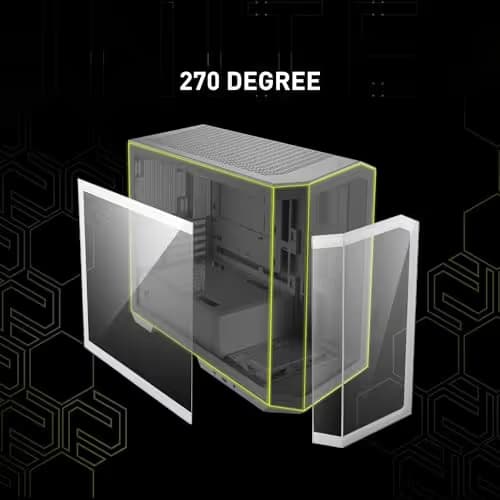 MSI MAG PANO M100R PZ Micro ATX Mid Tower White with Tempered Glass Side Panel and USB 3.2 Gen 2x2 Type-C / USB 3.2 Gen 1 Type-A image