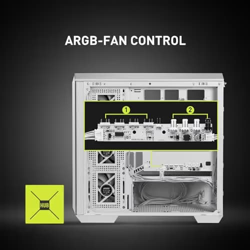 MSI MAG PANO M100R PZ Micro ATX Mid Tower White with Tempered Glass Side Panel and USB 3.2 Gen 2x2 Type-C / USB 3.2 Gen 1 Type-A image