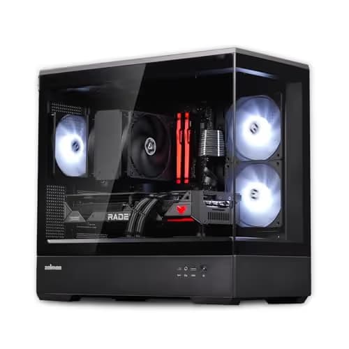 Zalman P30 Micro ATX Mini Tower Black Tempered Glass Side Panel USB 3.2 Gen 2 Type-C USB 3.2 Gen 1 Type-A image
