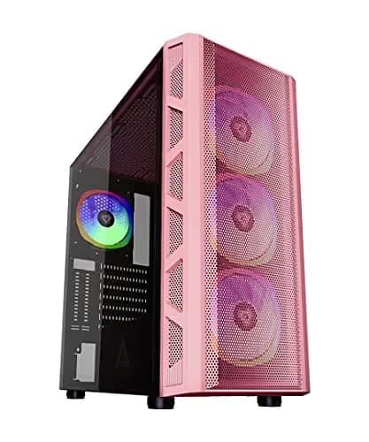 Apevia Guardian-M ATX Mid Tower Pink Tempered Glass Side Panel, USB 3.2 Gen 1 Type-A, USB 2.0 Type-A main image