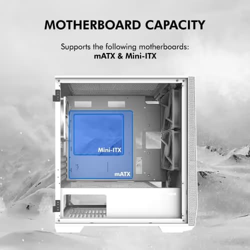 Zalman Z1 Iceberg Micro ATX Mid Tower Black Tempered Glass Side Panel USB 3.2 Gen 1 Type-A USB 2.0 Type-A Front Panel image