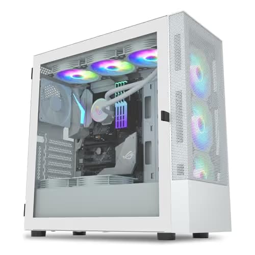 Vetroo AL600 ATX Mid Tower White Tempered Glass image