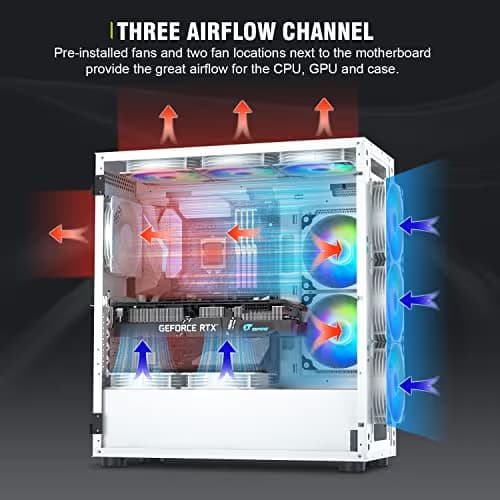Vetroo AL600 ATX Mid Tower White Tempered Glass image