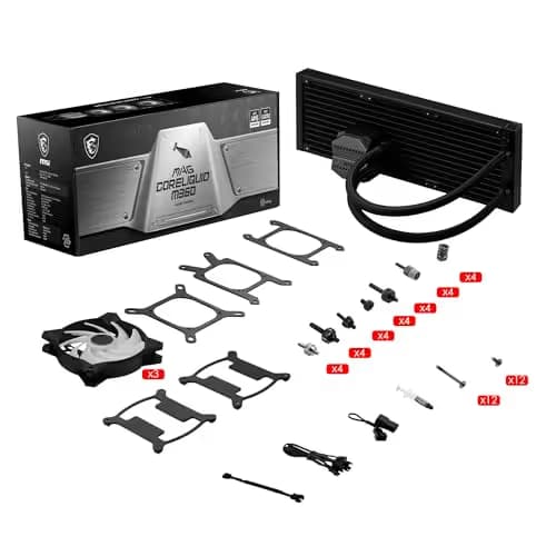 MSI MAG CORELIQUID Water 360mm 78.23 CFM Black image