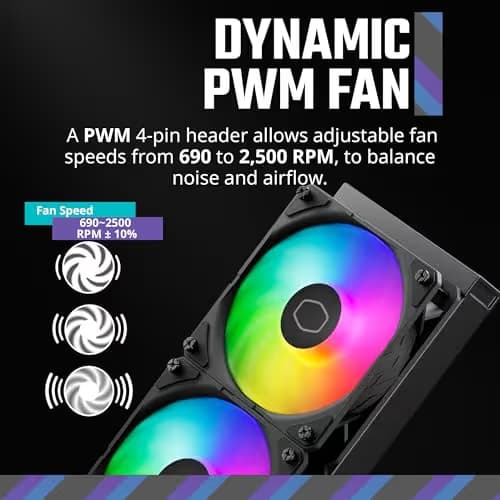 Cooler Master MasterLiquid 240 Atmos Water 240mm 70.7 CFM Black image