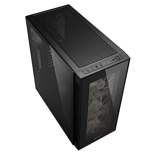 SHARKOON TG5 ATX Mid Tower Black / Red with Acrylic Side Panel and USB 3.2 Gen 1 Type-A, USB 2.0 Type-A Front Panel image