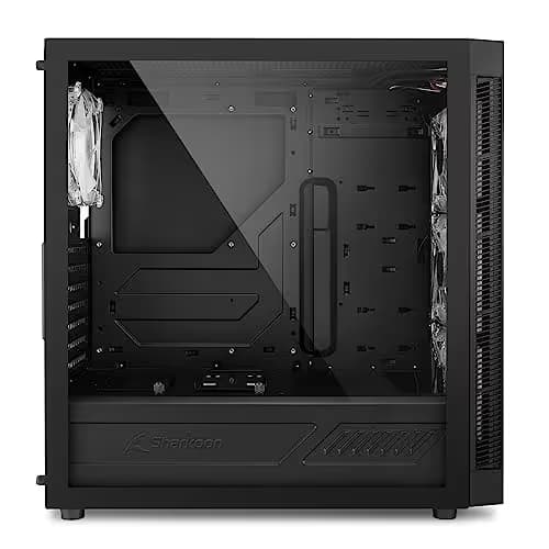 SHARKOON TG5 ATX Mid Tower Black / Red with Acrylic Side Panel and USB 3.2 Gen 1 Type-A, USB 2.0 Type-A Front Panel image