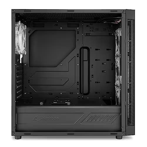 SHARKOON TG5 ATX Mid Tower Black / Red with Acrylic Side Panel and USB 3.2 Gen 1 Type-A, USB 2.0 Type-A Front Panel image
