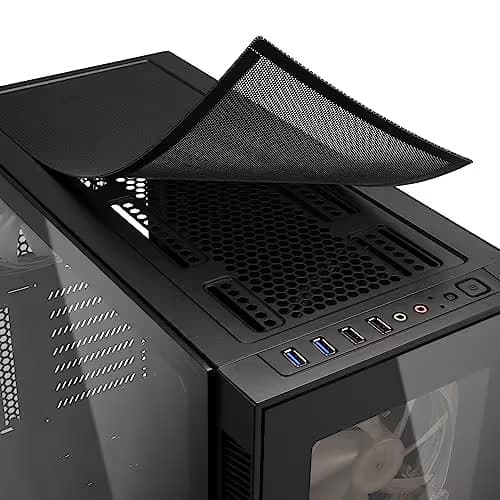 SHARKOON TG5 ATX Mid Tower Black / Red with Acrylic Side Panel and USB 3.2 Gen 1 Type-A, USB 2.0 Type-A Front Panel image
