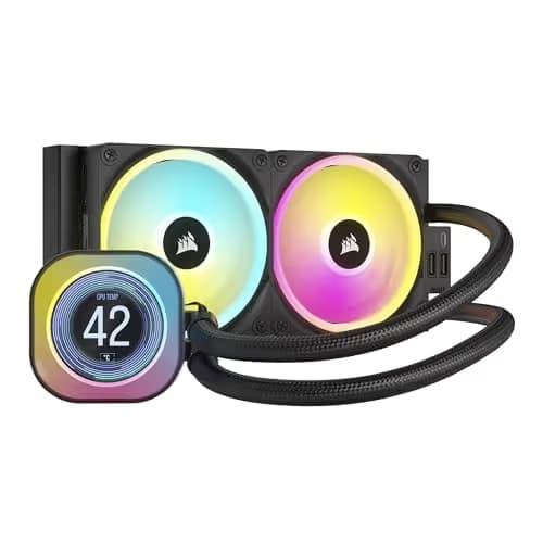 Corsair iCUE LINK H100i LCD Water 240mm 63.1 CFM Black main image