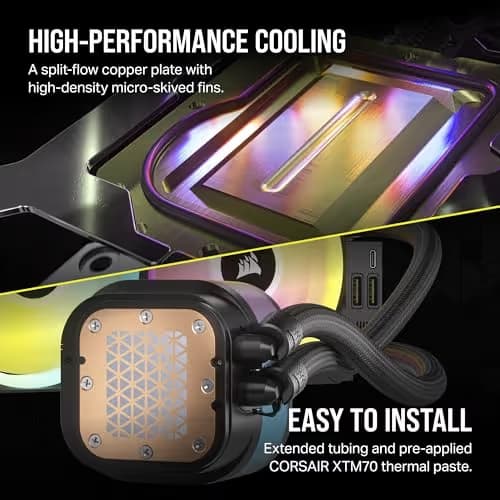 Corsair iCUE LINK H100i LCD Water 240mm 63.1 CFM Black image