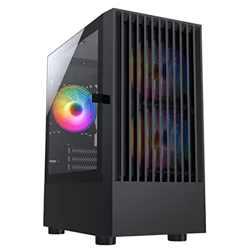 CiT Slammer Micro ATX Mid Tower Black with Tempered Glass Side Panel and USB 3.2 Gen 1 Type-A, USB 2.0 Type-A main image