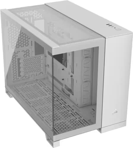 Corsair 2500X Micro ATX Mini Tower White with Tempered Glass Side Panel and USB 3.2 Gen 2 Type-C, USB 3.2 Gen 1 Type-A image
