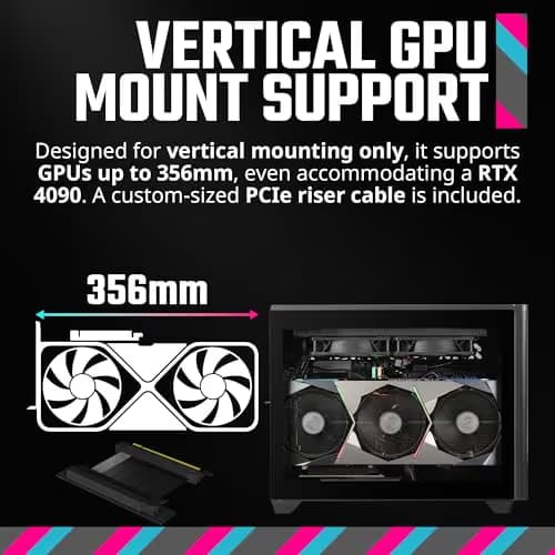 Cooler Master NR200P V2 Mini-ITX PC Case Ready, Top-Mount 280mm AIO, 357mm Vertical GPU Mount, Designed Ready Nvidia RTX 5090 | AMD RX 9070 XT, SFX PSU – Ready to Install, Tempered Glass, DIY image