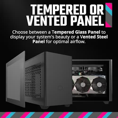 Cooler Master NR200P V2 Mini-ITX PC Case Ready, Top-Mount 280mm AIO, 357mm Vertical GPU Mount, Designed Ready Nvidia RTX 5090 | AMD RX 9070 XT, SFX PSU – Ready to Install, Tempered Glass, DIY image