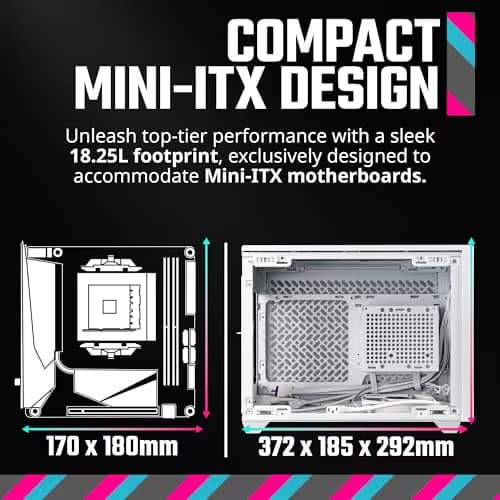 Cooler Master MasterBox NR200P V2 Mini-ITX Desktop White with Mesh Side Panel and USB 3.2 Gen 2x2 Type-C / USB 3.2 Gen 1 Type-A image
