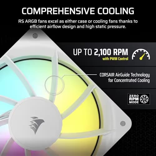 Corsair RS120 120mm White RGB PWM image