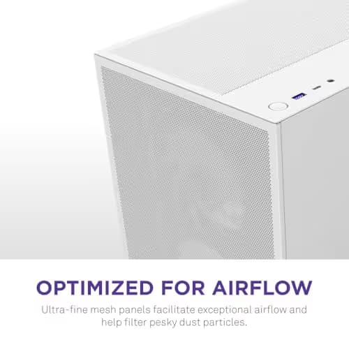NZXT H5 Flow RGB (2024) ATX Mid Tower White Tempered Glass Side Panel with USB 3.2 Gen 2x2 Type-C and USB 3.2 Gen 1 Type-A image