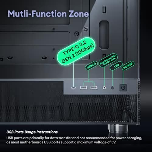 Okinos Aqua 3 Micro ATX Mini Tower White with Tempered Glass Side Panel and USB 3.2 Gen 1 Type-A image