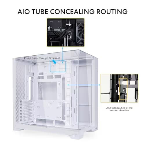 Lian Li O11 VISION COMPACT ATX Mid Tower White Tempered Glass Side Panel image