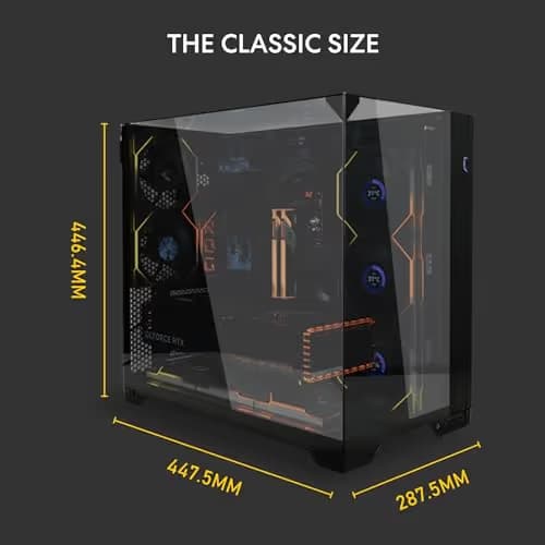 Lian Li O11 VISION COMPACT ATX Mid Tower Black with Tempered Glass Side Panel, USB 3.2 Gen 2 Type-C, and USB 3.2 Gen 1 Type-A image