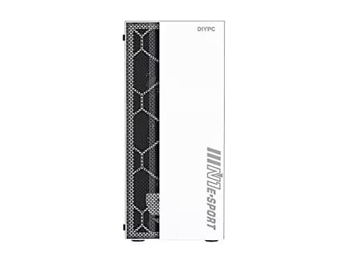 DIYPC DIY-S08 ATX Mid Tower Green / Black Tempered Glass Side Panel, USB 3.2 Gen 1 Type-A and USB 2.0 Type-A Front Panel image