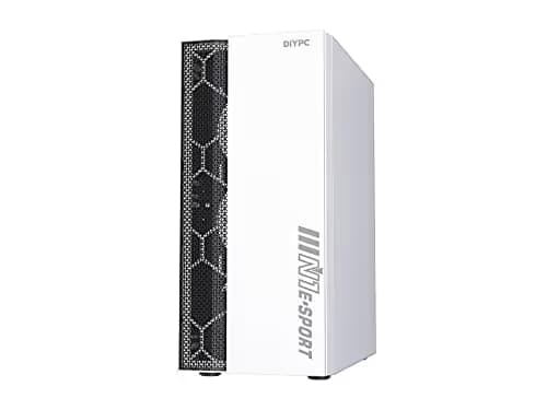 DIYPC DIY-S08 ATX Mid Tower Green / Black Tempered Glass Side Panel, USB 3.2 Gen 1 Type-A and USB 2.0 Type-A Front Panel image