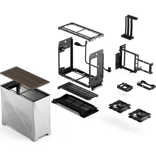 Fractal Design Era 2 Mini-ITX Tower Silver / Brown Mesh Side Panel, USB 3.2 Gen 2x2 Type-C USB 3.2 Gen 1 Type-A image