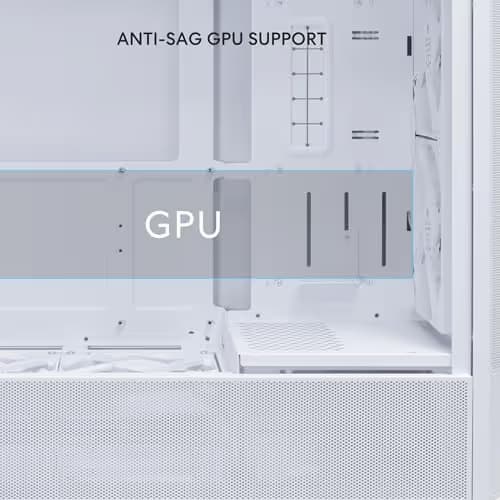Lian Li Lancool 207 ATX Mid Tower White with Tempered Glass Side Panel and USB 3.2 Gen 2 Type-C, USB 3.2 Gen 1 Type-A image