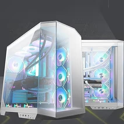 MSI MAG PANO 100L PZ ATX Mid Tower White Tempered Glass Side Panel image