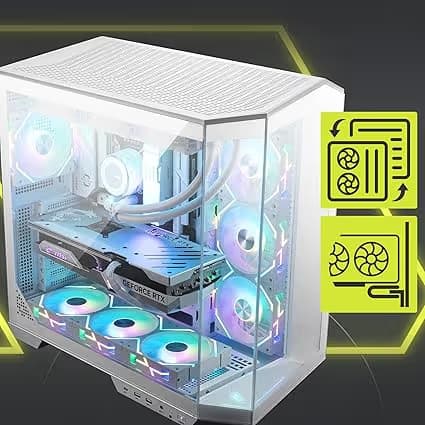 MSI MAG PANO 100L PZ ATX Mid Tower White Tempered Glass Side Panel image