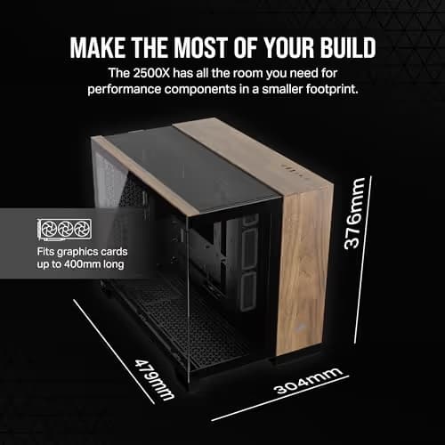 Corsair 2500X Micro ATX Mini Tower Walnut with Tempered Glass Side Panel image