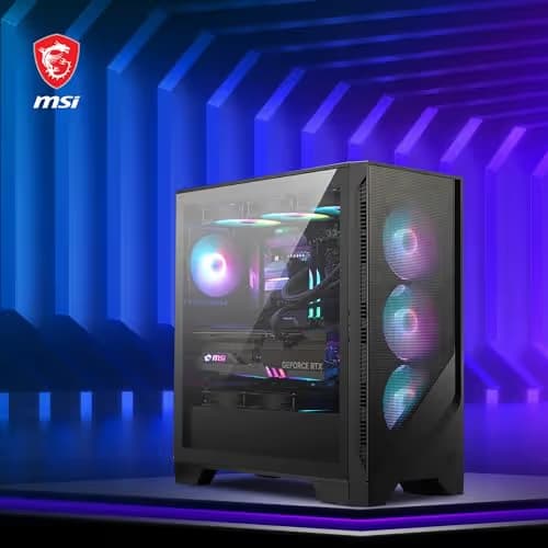 MSI MAG FORGE 321R AIRFLOW ATX Mid Tower Black Tempered Glass Side Panel image