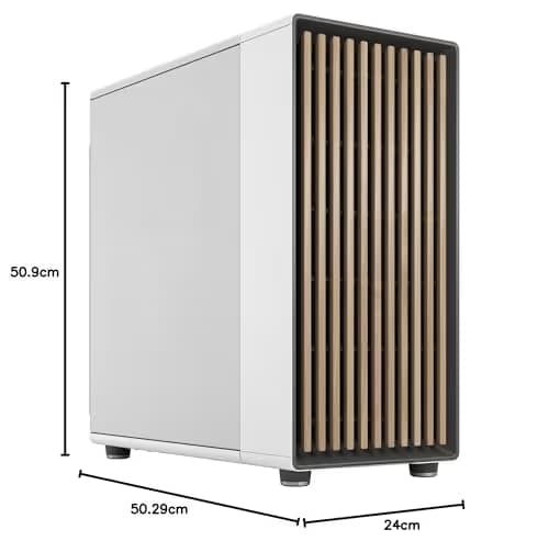Fractal Design North XL ATX Full Tower White with Mesh Side Panel and USB 3.2 Gen 2 Type-C, USB 3.2 Gen 1 Type-A image