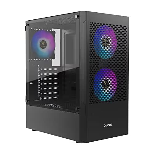 GAMDIAS TALOS E3 MESH ATX Mid Tower Black with Tempered Glass Side Panel image