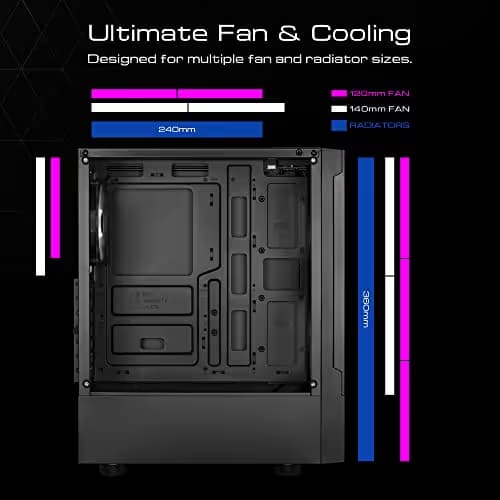 GAMDIAS TALOS E3 MESH ATX Mid Tower Black with Tempered Glass Side Panel image