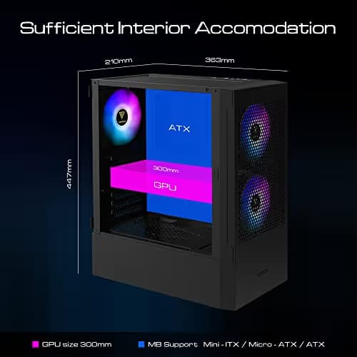 GAMDIAS TALOS E3 MESH ATX Mid Tower Black with Tempered Glass Side Panel image